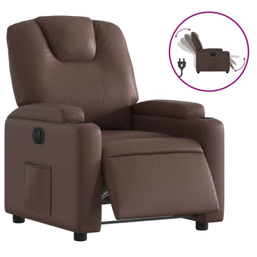 vidaXL Elektrischer Relaxsessel Braun Kunstleder