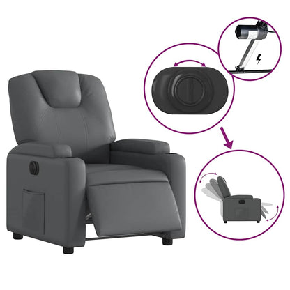 vidaXL Relaxsessel Elektrisch Grau Kunstleder