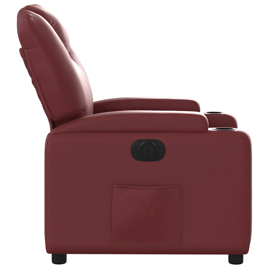 vidaXL Relaxsessel Elektrisch Weinrot Kunstleder