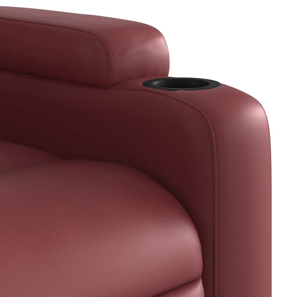vidaXL Relaxsessel Elektrisch Weinrot Kunstleder
