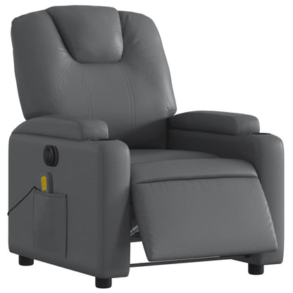 vidaXL Fauteuil de massage électrique Gris Similicuir
