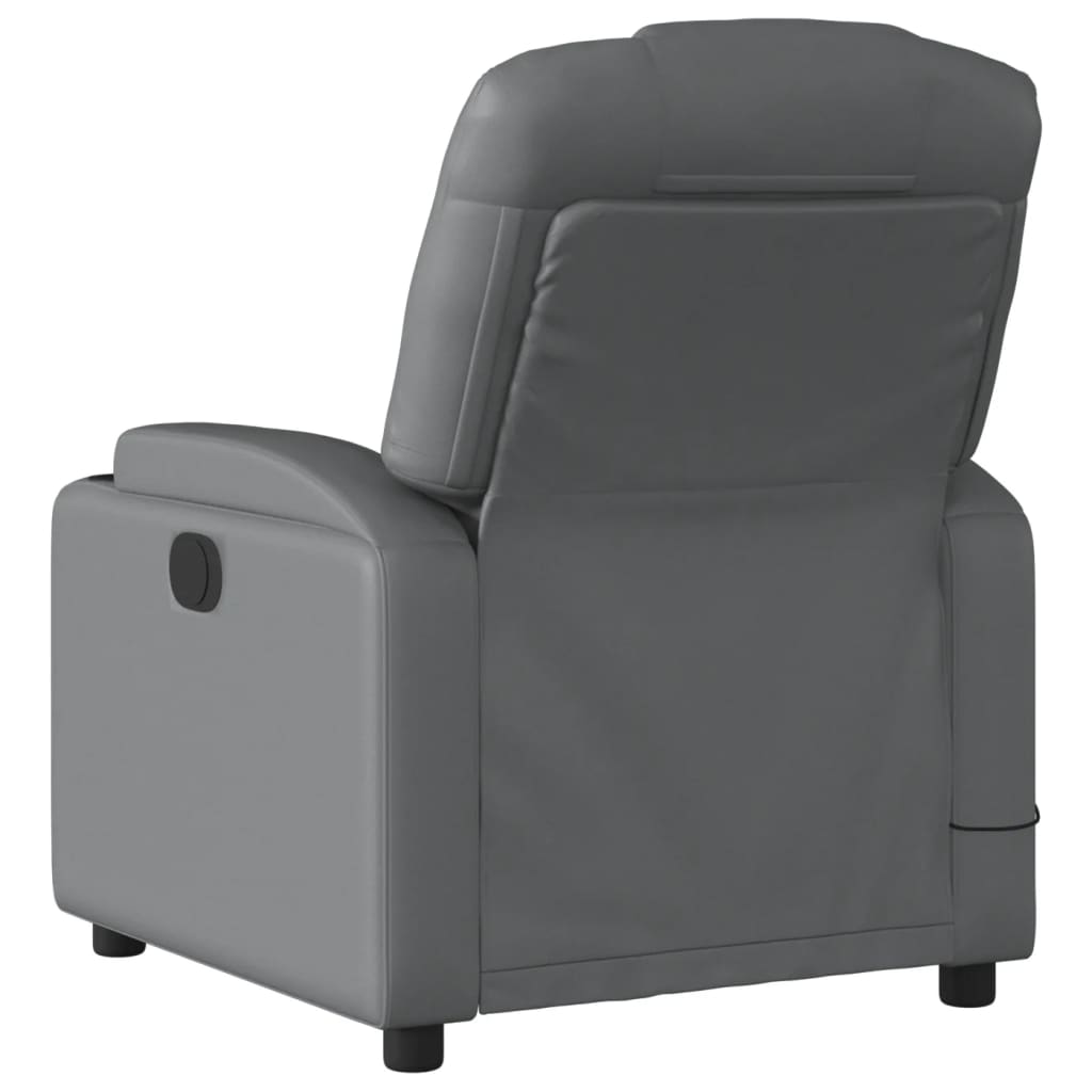 vidaXL Fauteuil de massage électrique Gris Similicuir