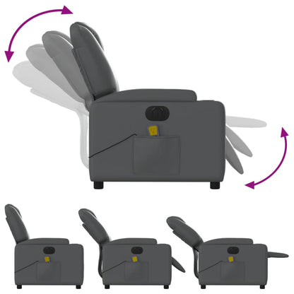 vidaXL Fauteuil de massage électrique Gris Similicuir