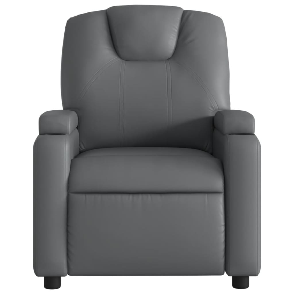 vidaXL Fauteuil de massage électrique Gris Similicuir