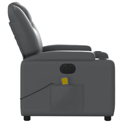 vidaXL Fauteuil de massage électrique Gris Similicuir