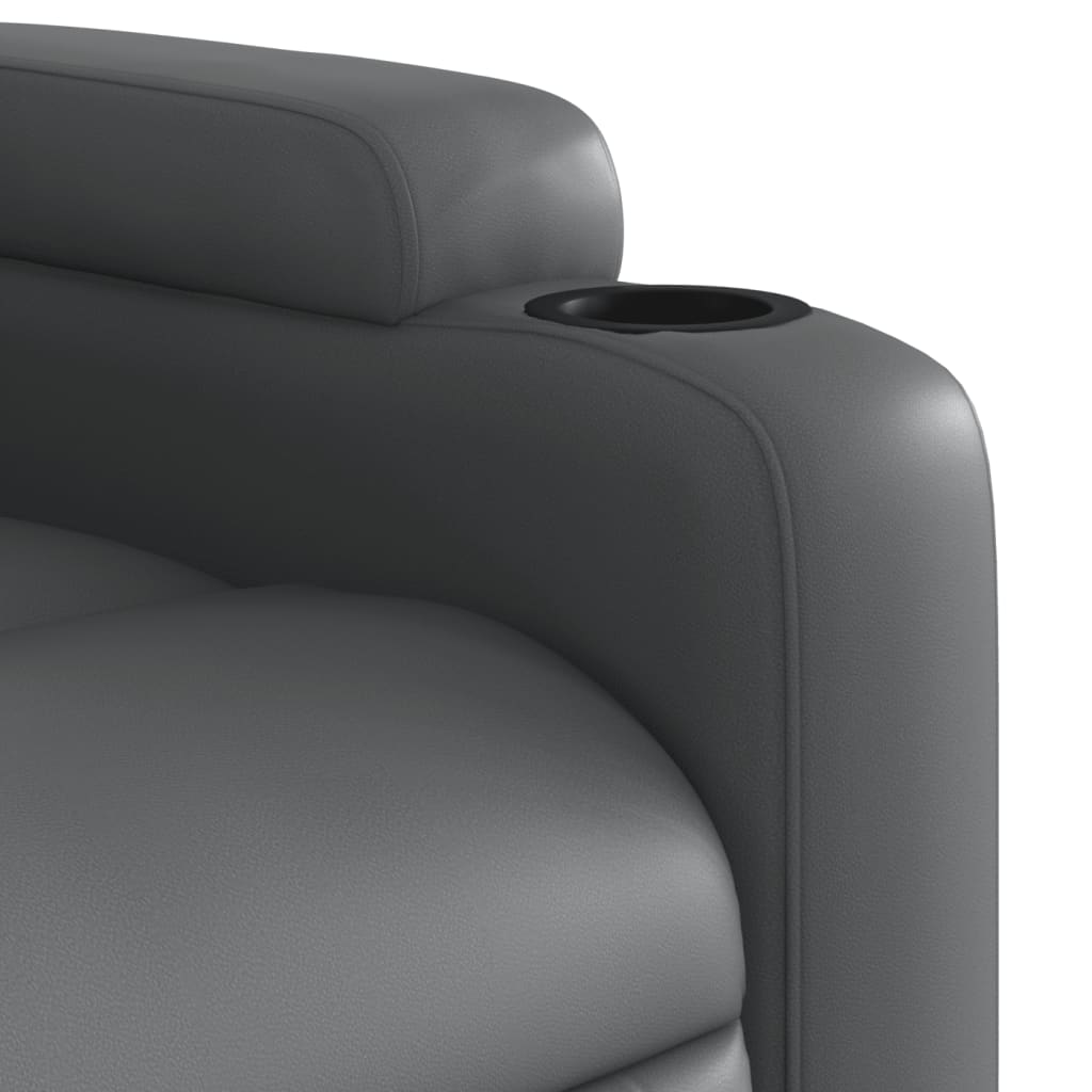 vidaXL Fauteuil de massage électrique Gris Similicuir