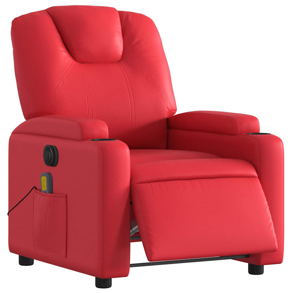 vidaXL Massagesessel Elektrisch Rot Kunstleder