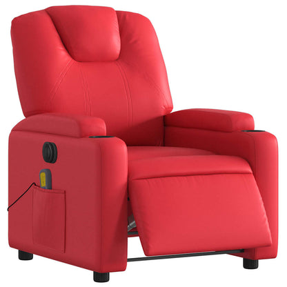vidaXL Massagesessel Elektrisch Rot Kunstleder