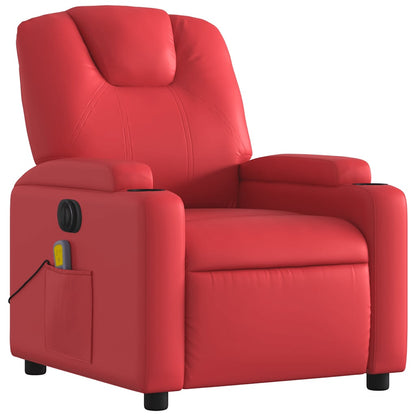 vidaXL Massagesessel Elektrisch Rot Kunstleder