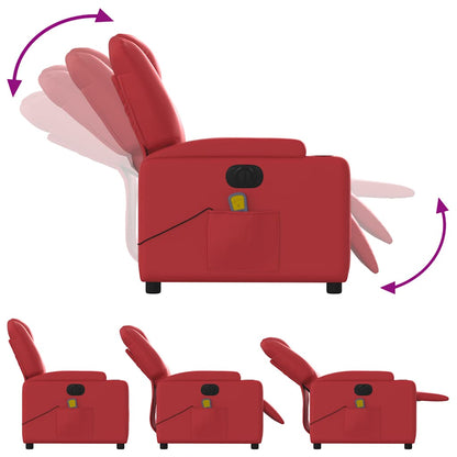 vidaXL Massagesessel Elektrisch Rot Kunstleder