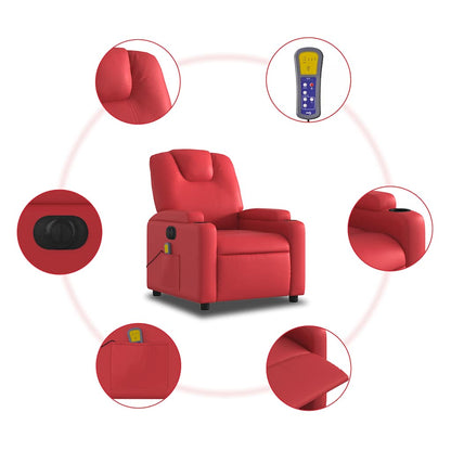 vidaXL Massagesessel Elektrisch Rot Kunstleder