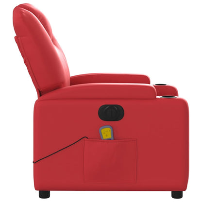 vidaXL Massagesessel Elektrisch Rot Kunstleder