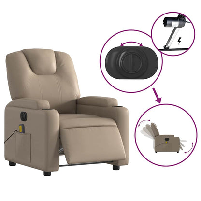 vidaXL Massagesessel Elektrisch Cappuccino-Braun Kunstleder