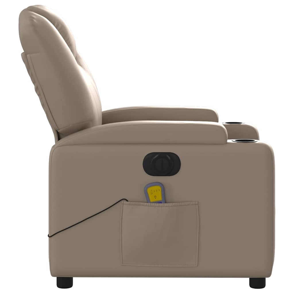 vidaXL Massagesessel Elektrisch Cappuccino-Braun Kunstleder