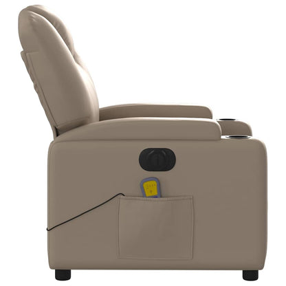 vidaXL Massagesessel Elektrisch Cappuccino-Braun Kunstleder