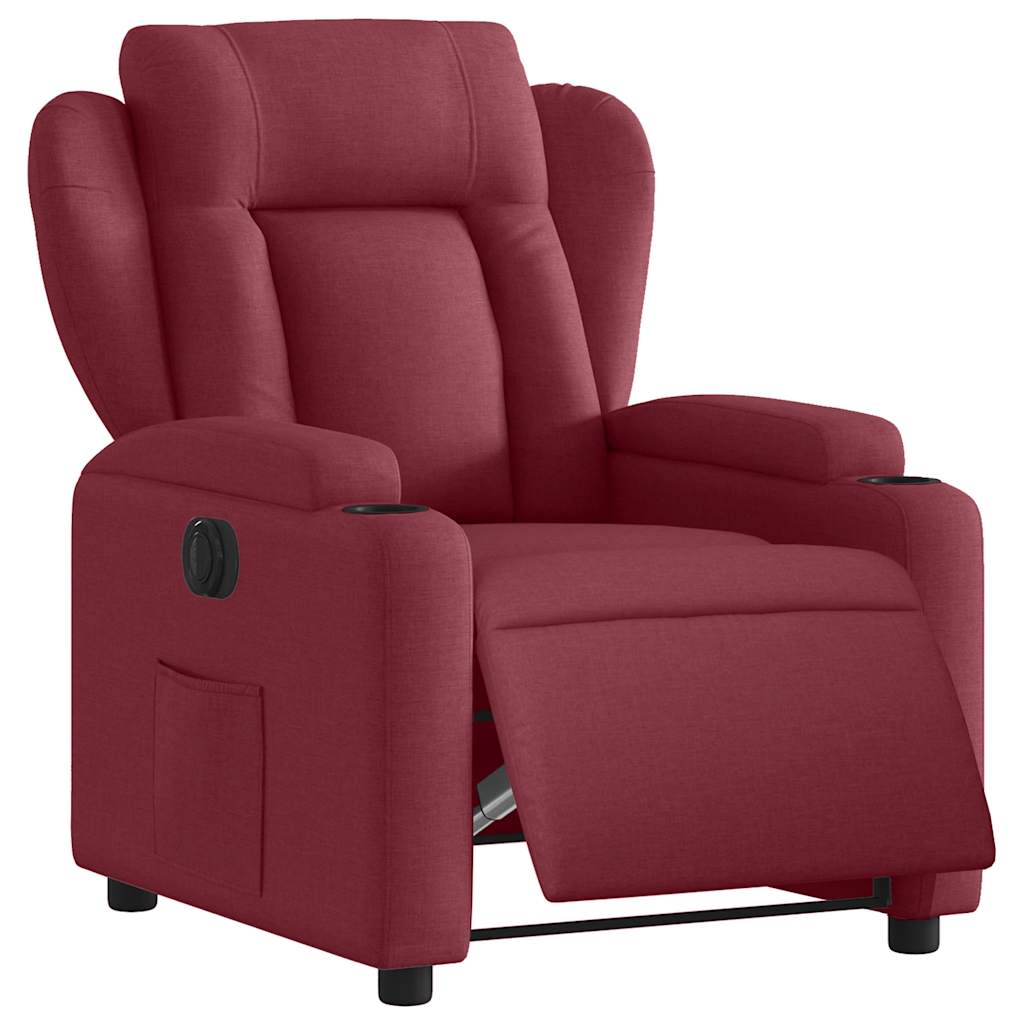 vidaXL Relaxsessel Elektrisch Weinrot Stoff