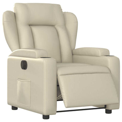vidaXL Relaxsessel Elektrisch Creme Kunstleder