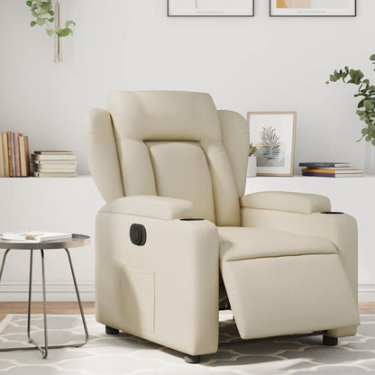 vidaXL Relaxsessel Elektrisch Creme Kunstleder