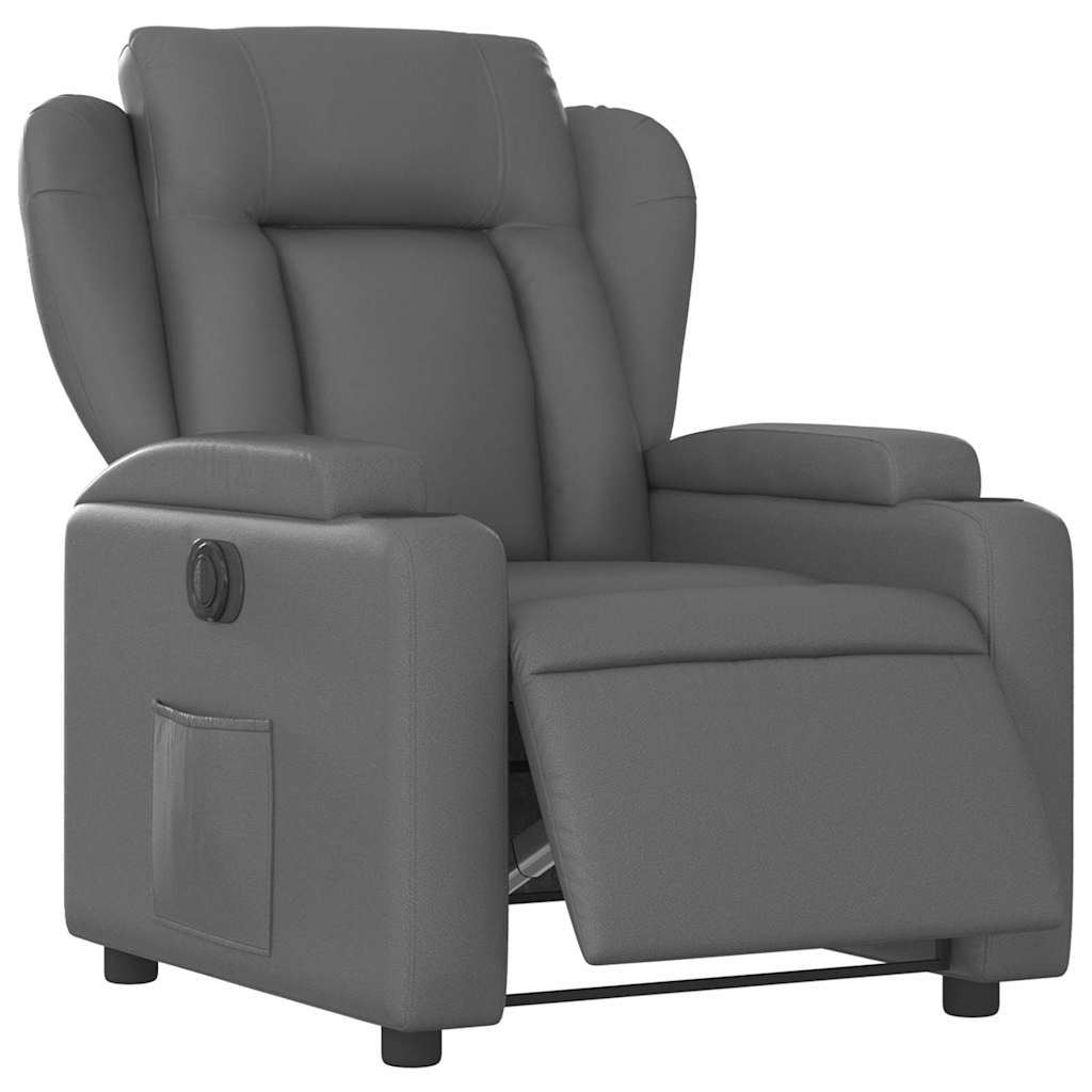 vidaXL Relaxsessel Elektrisch Grau Kunstleder