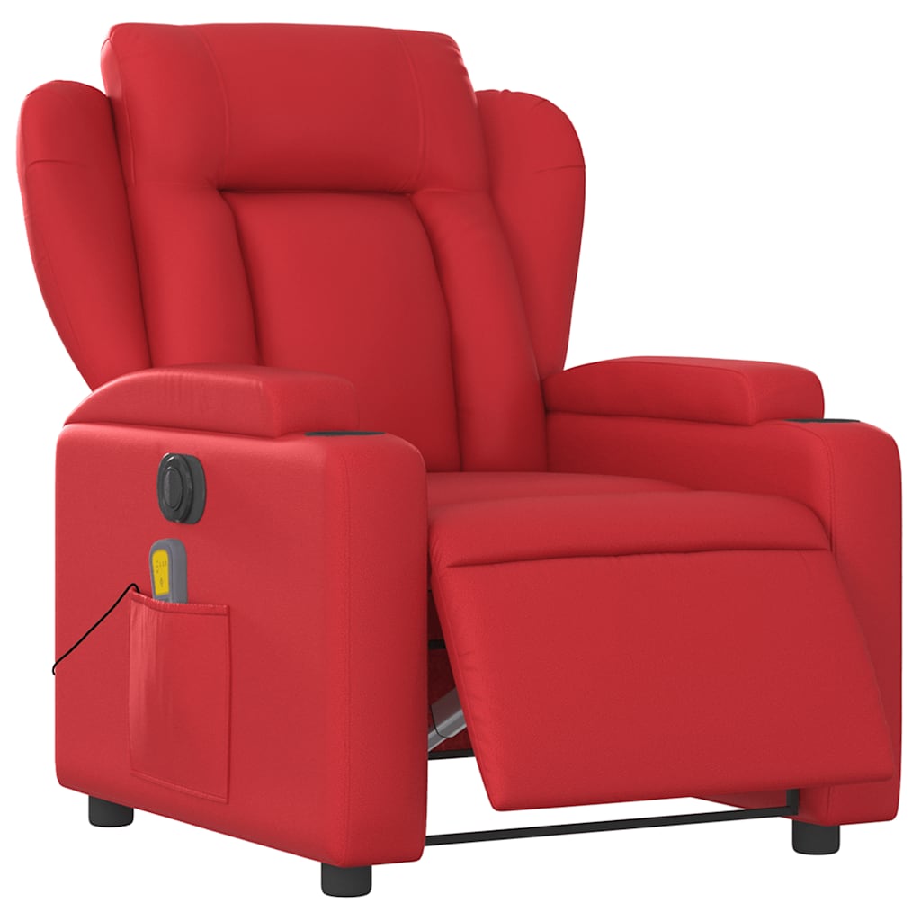vidaXL Massagesessel Elektrisch Rot Kunstleder