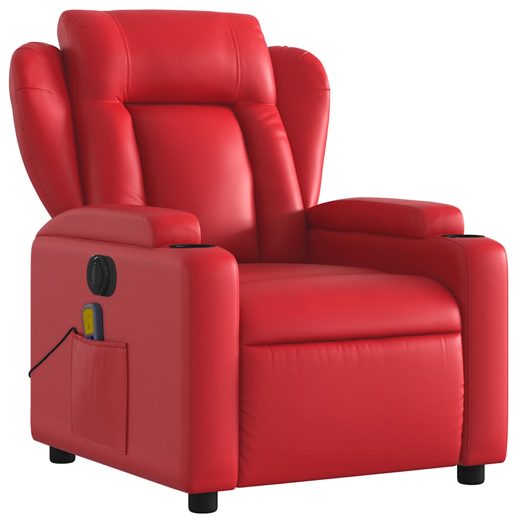 vidaXL Massagesessel Elektrisch Rot Kunstleder