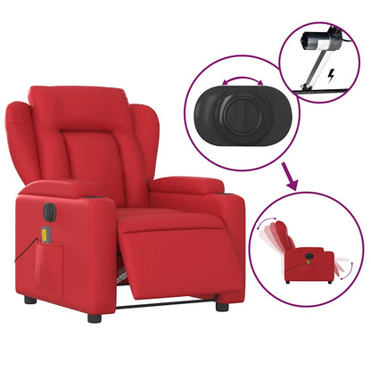 vidaXL Massagesessel Elektrisch Rot Kunstleder