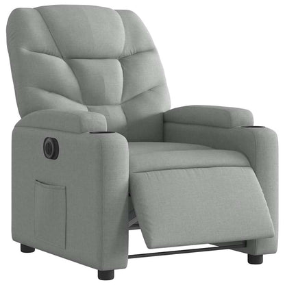 vidaXL Relaxsessel Elektrisch Hellgrau Stoff