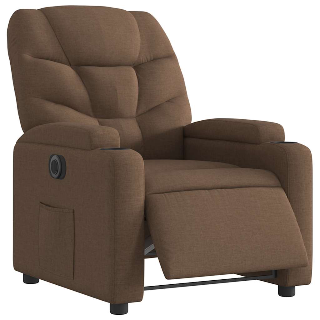 vidaXL Relaxsessel Elektrisch Braun Stoff
