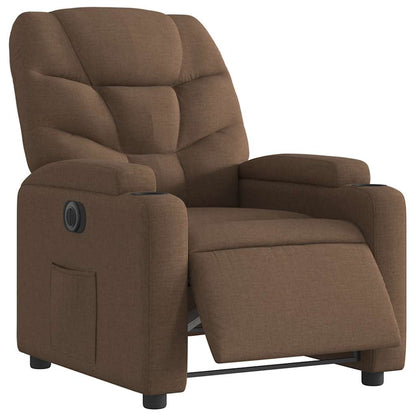 vidaXL Relaxsessel Elektrisch Braun Stoff