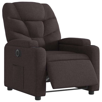 vidaXL Relaxsessel Elektrisch Dunkelbraun Stoff