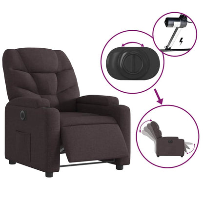 vidaXL Relaxsessel Elektrisch Dunkelbraun Stoff