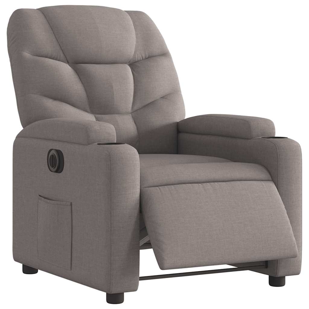 vidaXL Relaxsessel Elektrisch Taupe Stoff