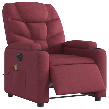 vidaXL Massagesessel Elektrisch Weinrot Stoff
