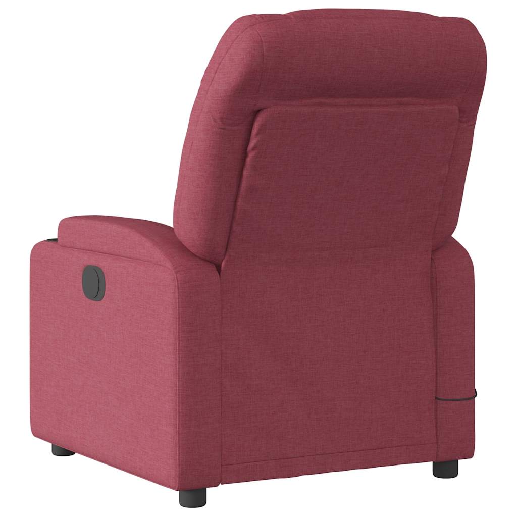 vidaXL Massagesessel Elektrisch Weinrot Stoff