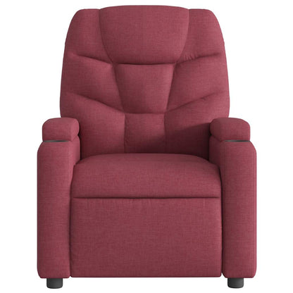 vidaXL Massagesessel Elektrisch Weinrot Stoff