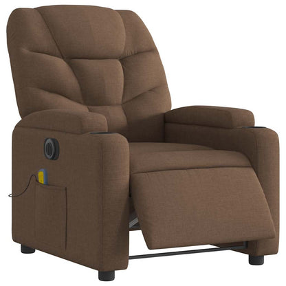 vidaXL Massagesessel Elektrisch Braun Stoff