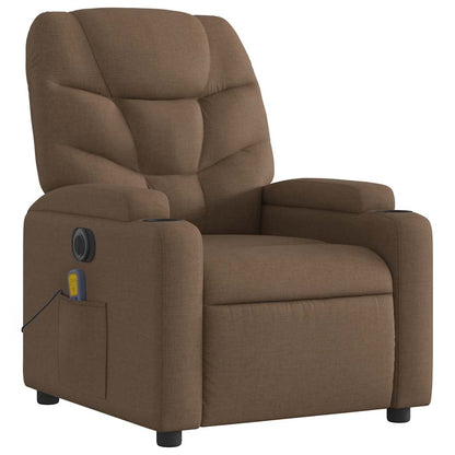 vidaXL Massagesessel Elektrisch Braun Stoff