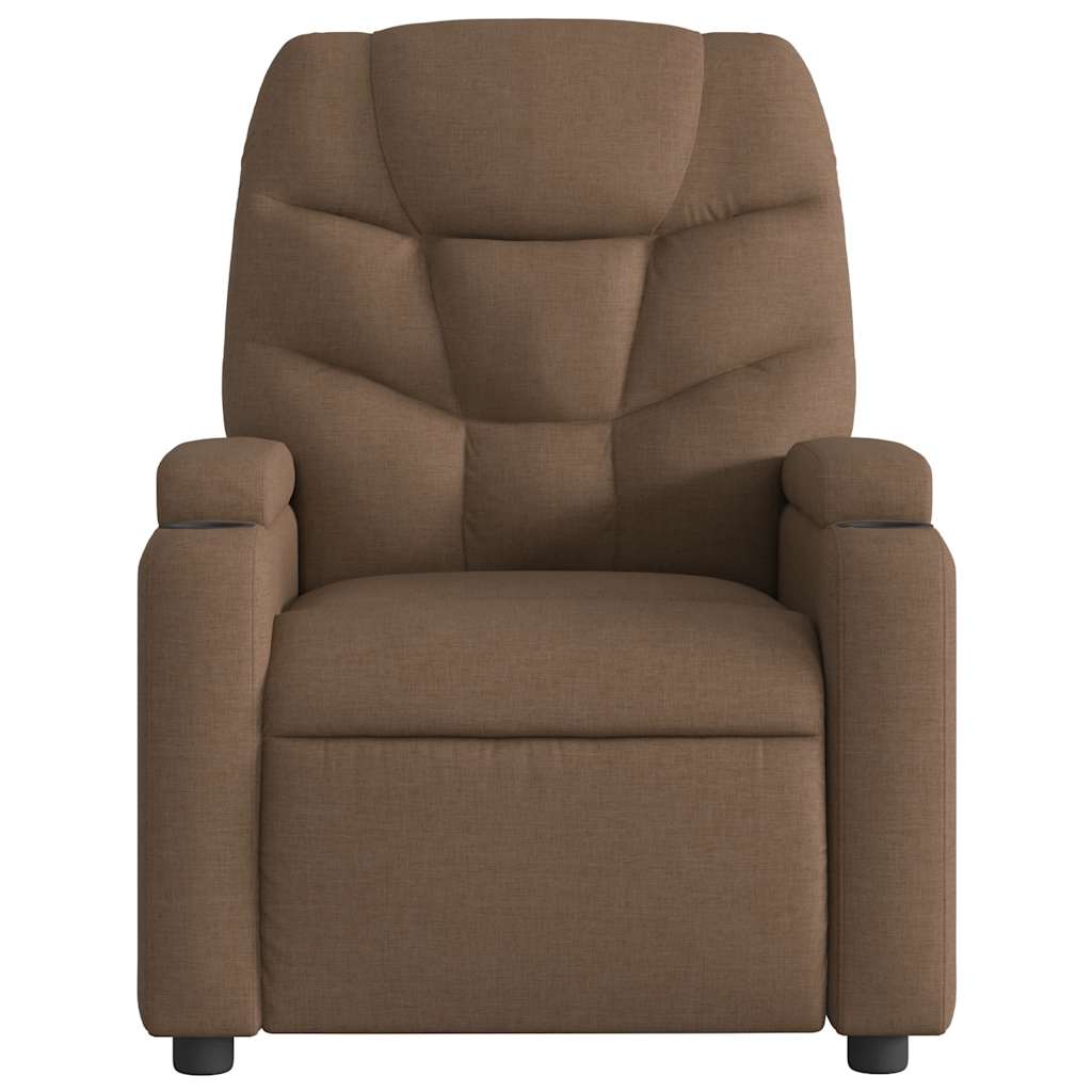 vidaXL Massagesessel Elektrisch Braun Stoff