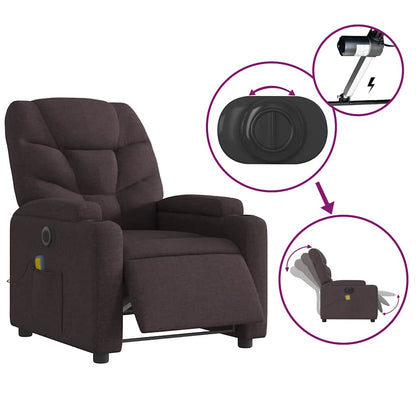 vidaXL Massagesessel Elektrisch Dunkelbraun Stoff