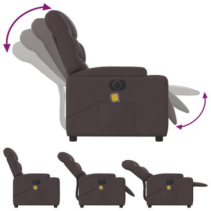 vidaXL Massagesessel Elektrisch Dunkelbraun Stoff
