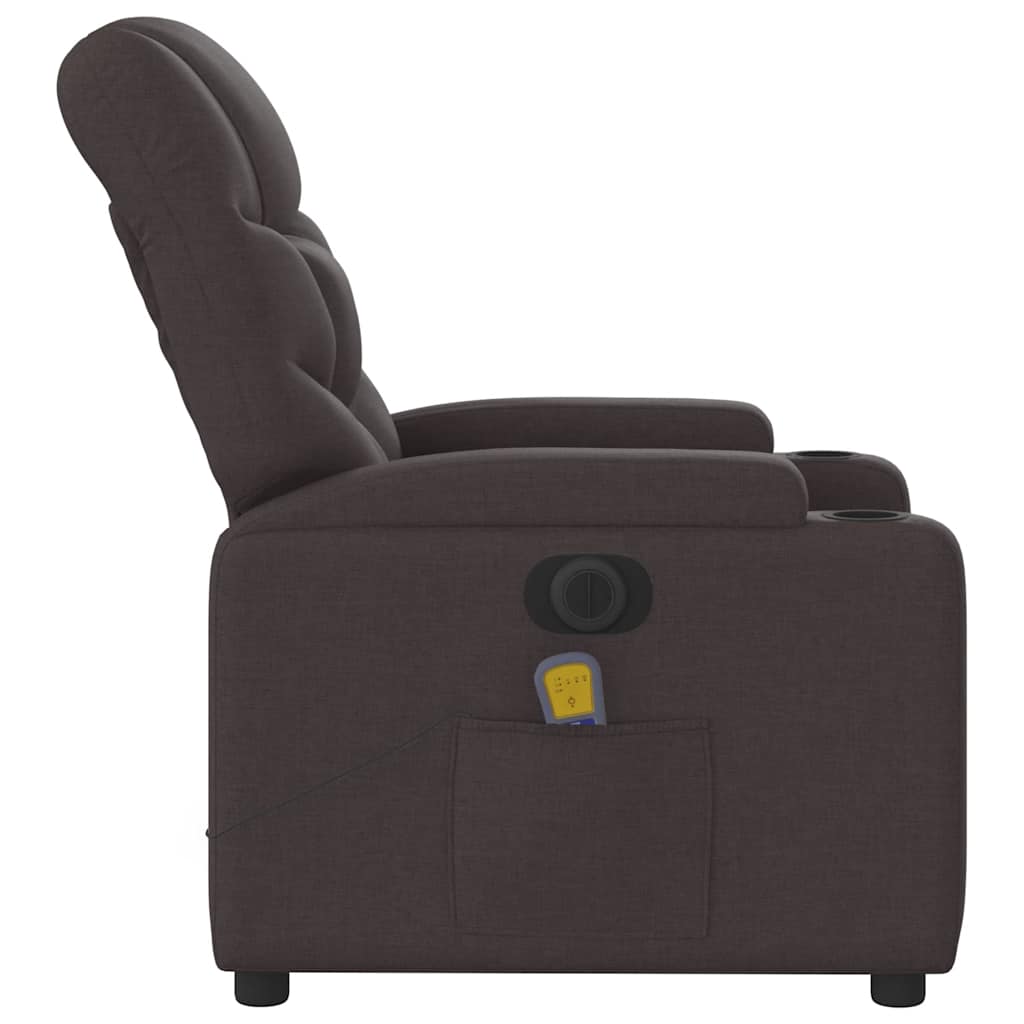 vidaXL Massagesessel Elektrisch Dunkelbraun Stoff