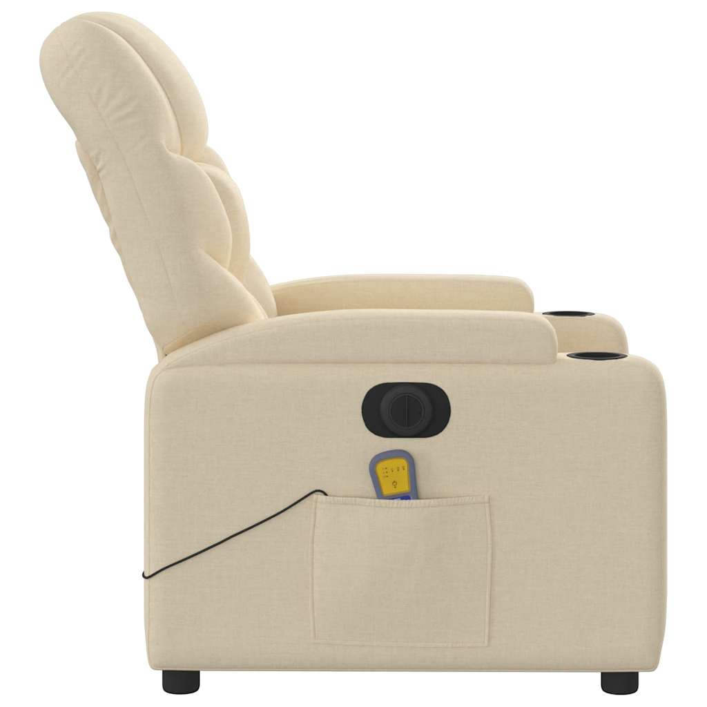 vidaXL Massagesessel Elektrisch Creme Stoff
