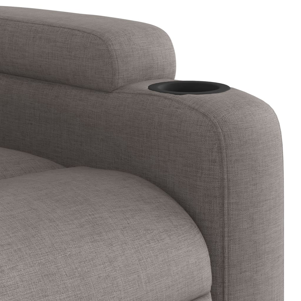 vidaXL Elektrischer Massagesessel mit Aufstehhilfe Taupe Stoff