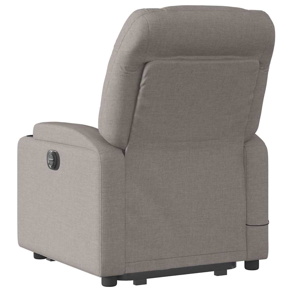 vidaXL Elektrischer Massagesessel mit Aufstehhilfe Taupe Stoff