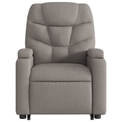 vidaXL Elektrischer Massagesessel mit Aufstehhilfe Taupe Stoff