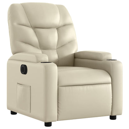vidaXL Relaxsessel Elektrisch Creme Kunstleder