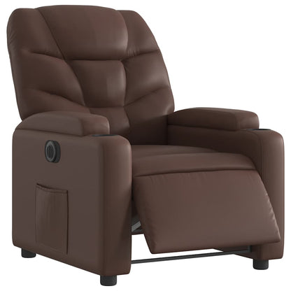 vidaXL Elektrischer Relaxsessel Braun Kunstleder