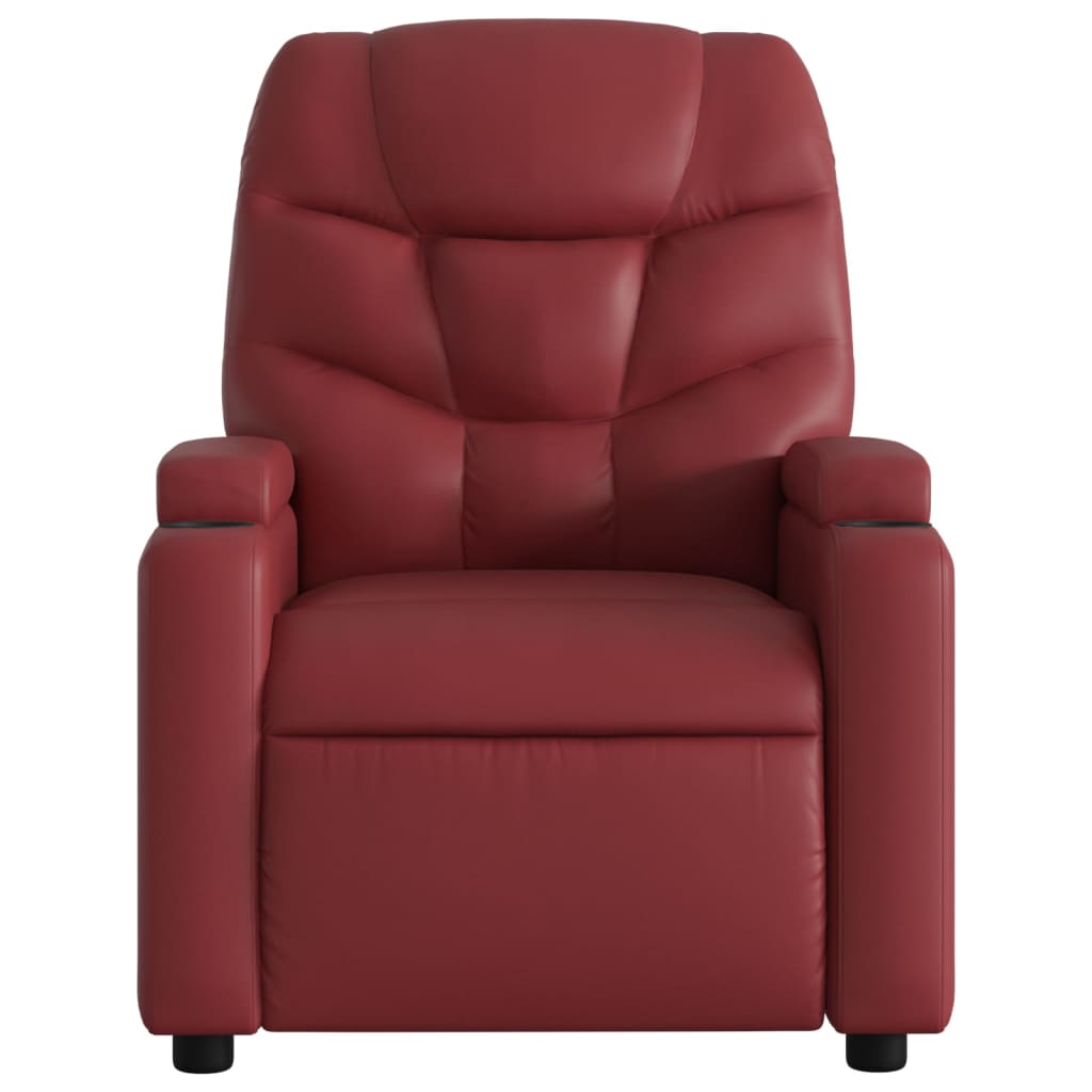 vidaXL Massagesessel Elektrisch Weinrot Kunstleder