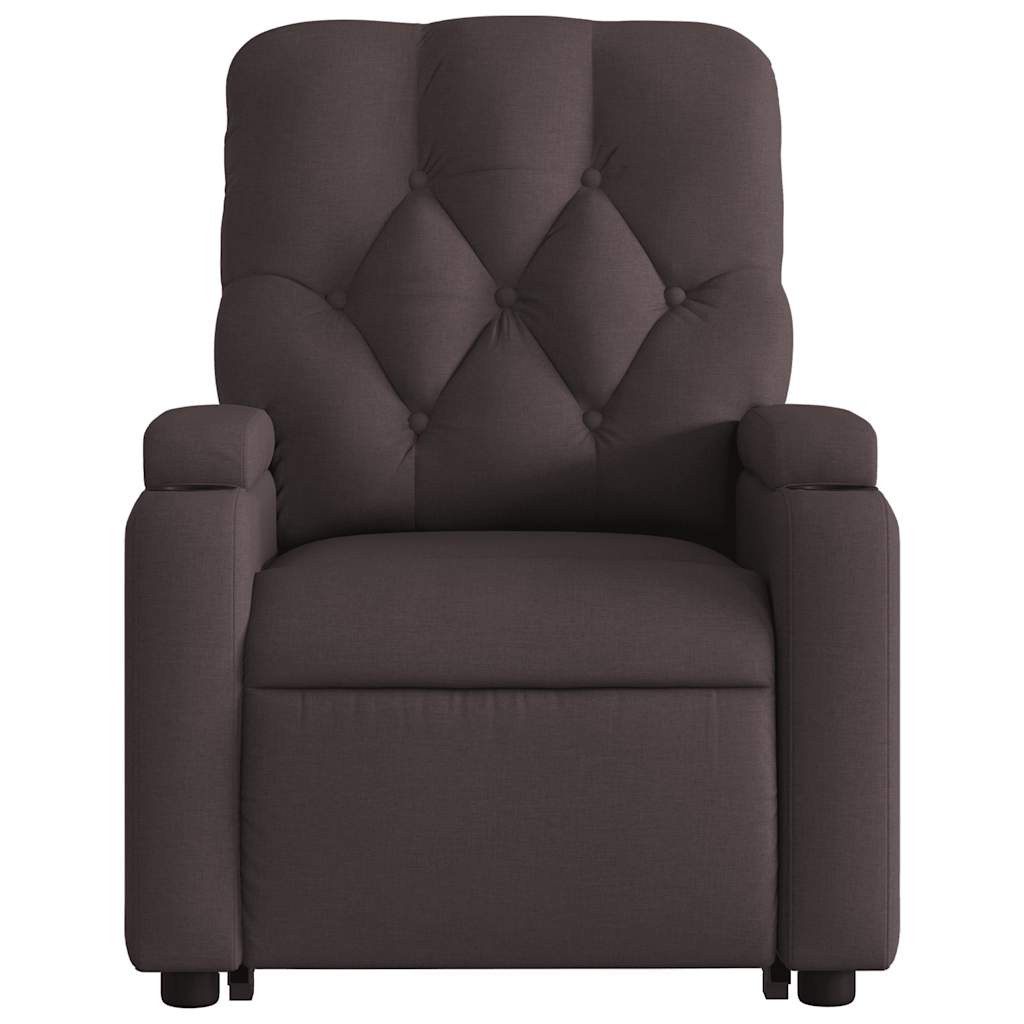 vidaXL Massagesessel mit Aufstehhilfe Dunkelbraun Stoff