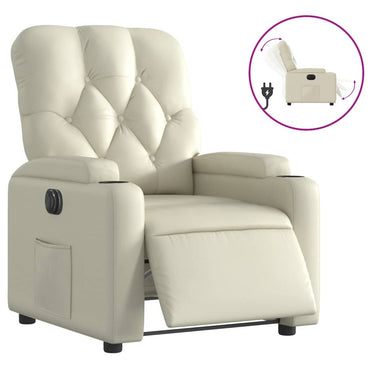 vidaXL Relaxsessel Elektrisch Creme Kunstleder